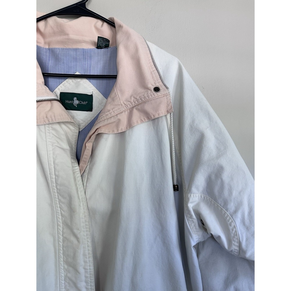 Vintage Hunt Club Cream Windbreaker Anorak Jacket Martha Stewart Look LARGE - Picture 4 of 16